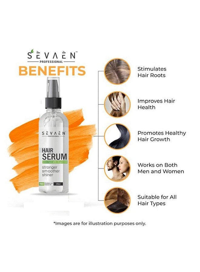 SEVAEN Professional Hair Serum With Argan Oil Promote Hair Growth Fall Rescue Scalp Control Hair Fall Strong Smooth & Shine For All Hair Types (Unisex) - Image 2