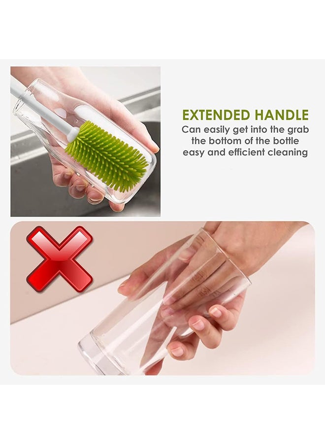 Home Pro مجموعة فرشاة تنظيف زجاجة HomePro، لغسل الزجاجات، زجاجات الأطفال، والأكواب (أخضر) - Image 4