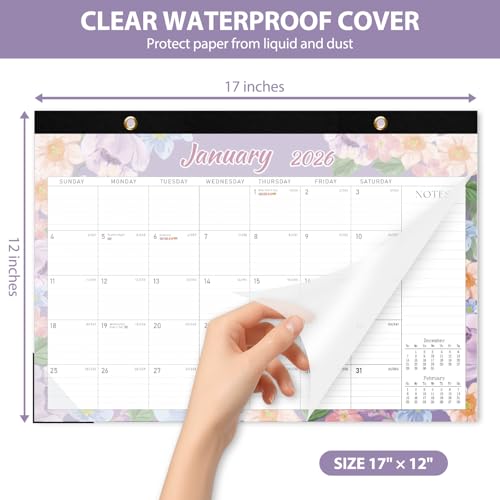 VALOME 2026 Desk Calendar, Large Desktop/Wall Monthly Calendar (Jan. 2026 - Jun. 2027) 17'' x 12'' Personal Desk Planner for Teacher Family School Office Supplies - Image 2