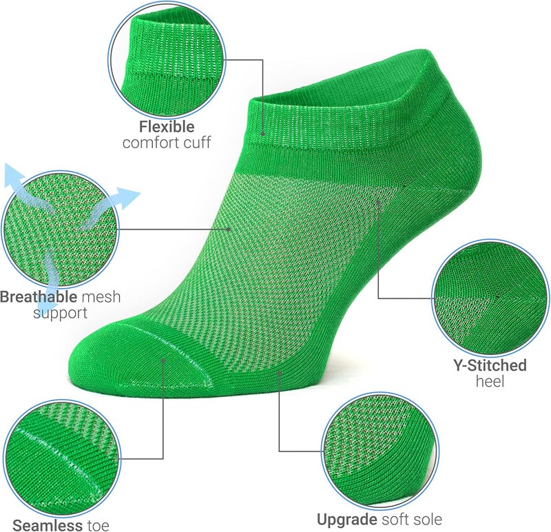 Duna Womens Socks, Ultra Thin Breathable Cotton Ankle Socks for Women, Athletic Running Low Cut No Show - Image 2