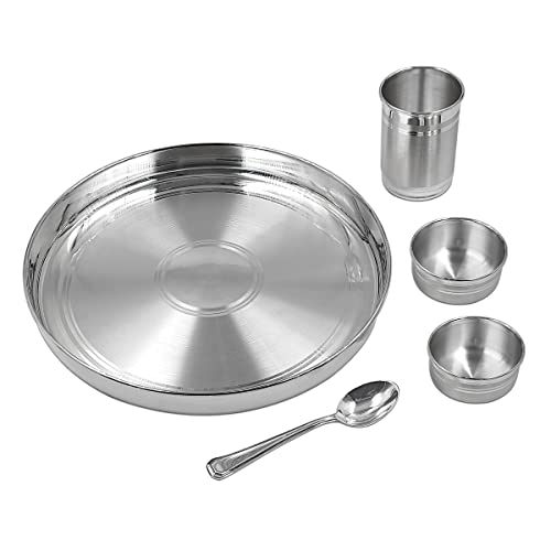 MAA SILVER Pure Silver 9 inches Dinner Set for Home BIS Hallmarked Perfect for Gifting and Personal Use (97% Purity)(550 Grams Silver) - Image 4