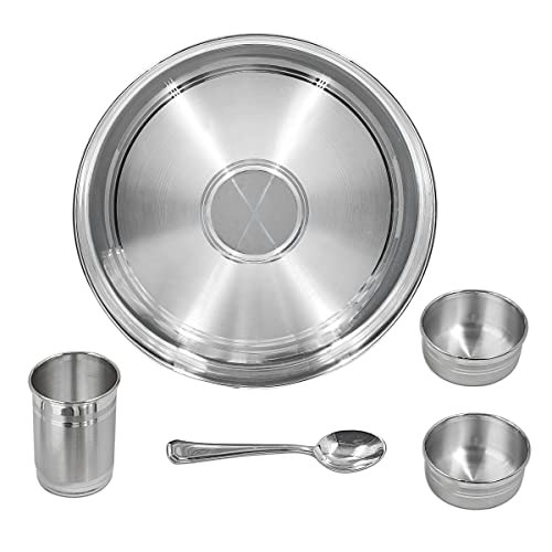 MAA SILVER Pure Silver 9 inches Dinner Set for Home BIS Hallmarked Perfect for Gifting and Personal Use (97% Purity)(550 Grams Silver) - Image 3