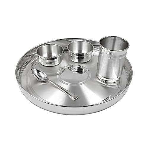 MAA SILVER Pure Silver 9 inches Dinner Set for Home BIS Hallmarked Perfect for Gifting and Personal Use (97% Purity)(550 Grams Silver) - Image 2