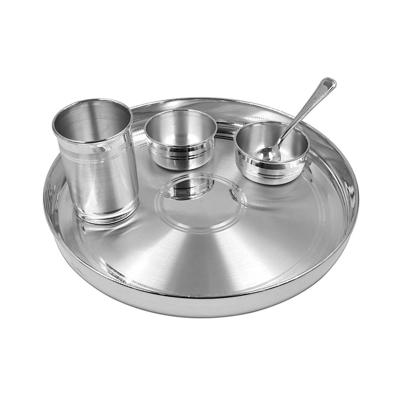 MAA SILVER Pure Silver 9 inches Dinner Set for Home BIS Hallmarked Perfect for Gifting and Personal Use (97% Purity)(550 Grams Silver) - Image 5