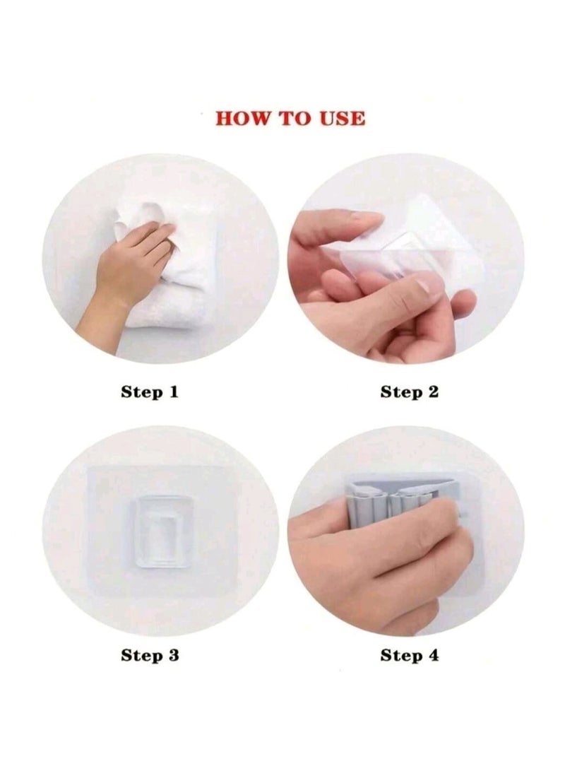 Wall Broom Holder, Wall Mop Holder, Broom Organizer, Broom Stick Mount, Wall Mount for Broom and Mop, Adhesive Mount for Mop, Wall Mount for Broom Stick, Wall Mount for Mop, Broom Hanger, Broom Mount, Wall-mounted Broom Holder, Broom and Mop Organizer, Broom and Mop Organizers, Bathroom Organizers, Cleaning Tools Organizer, Wall Mount for Broom, Handheld Broom, Wall Mount for Brooms, Home Decor for Broom Mounting, Broom Wall Mounting Piece, Brooms Mounted on the Wall, One Piece, White Color. - Image 3