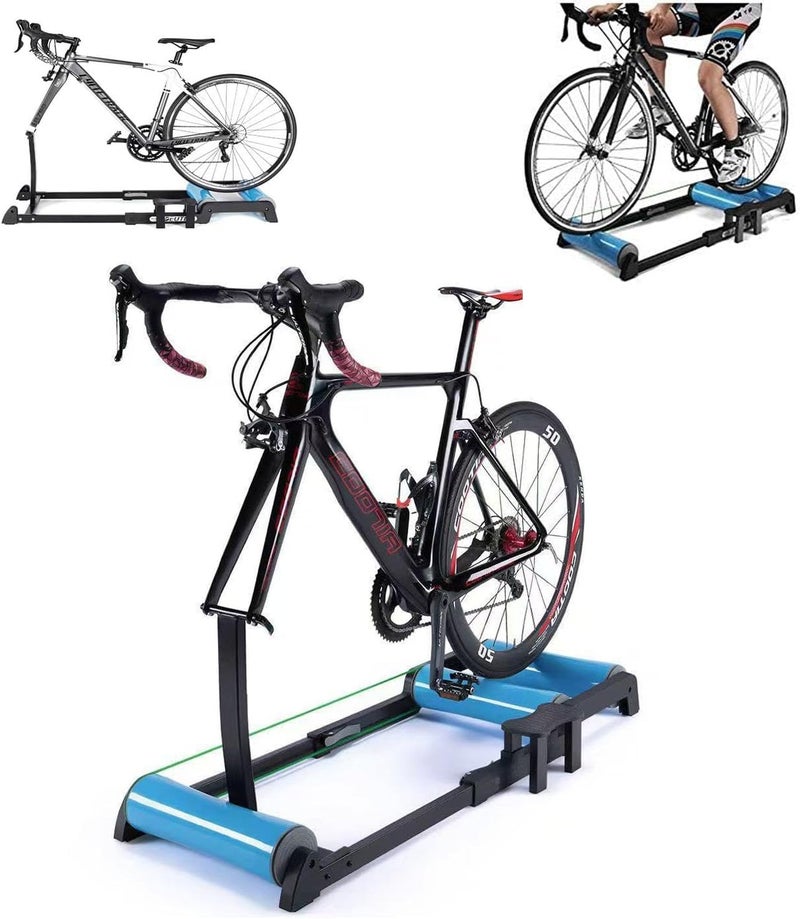 L&E Folding Bike Roller Trainers - 2 in 1 Silent Bicycle Trainers for 24"-29" Mountain and 700C Road Bikes - Image 1