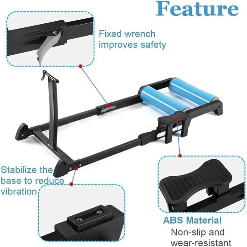 L&E Folding Bike Roller Trainers - 2 in 1 Silent Bicycle Trainers for 24"-29" Mountain and 700C Road Bikes - Image 4