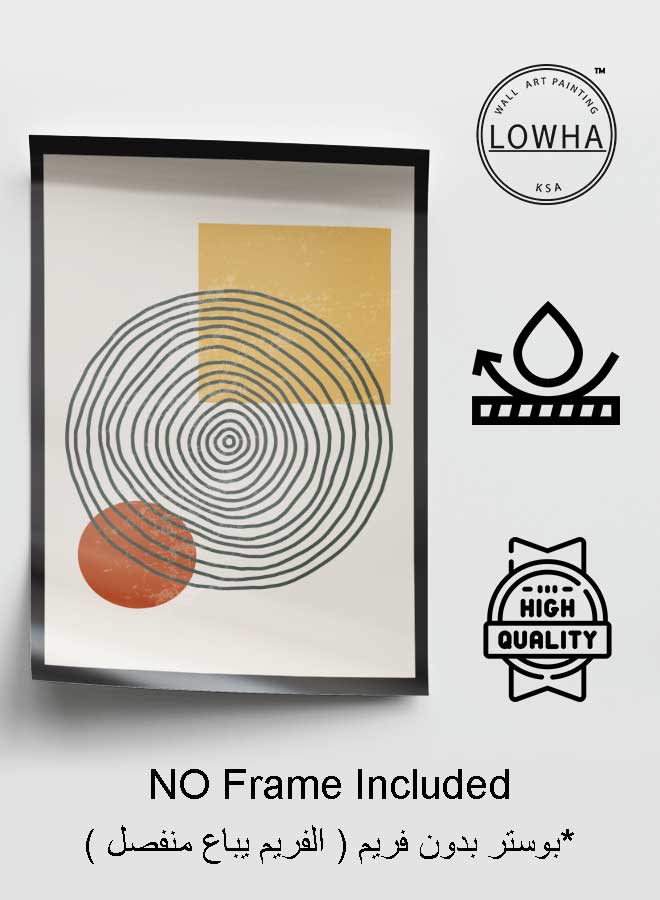 لوحة بوستر ديكور لوحة بدون فريم مع أربع قطع منفصلة من اللاصق ذو الوجهين تصميم رسم تجريدي غرفة النوم غرفة المعيشة وديكور المكتب - Image 3