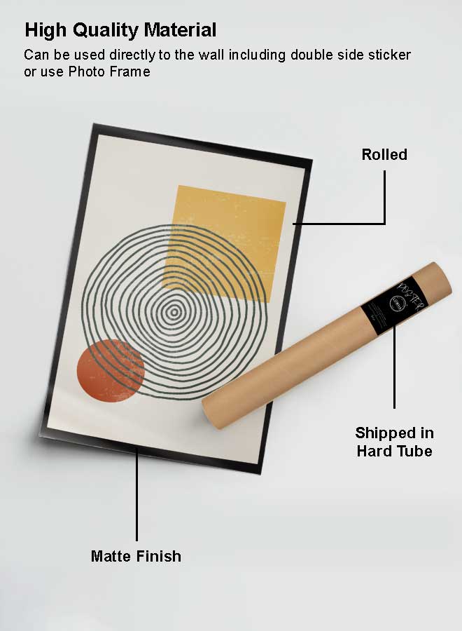 لوحة بوستر ديكور لوحة بدون فريم مع أربع قطع منفصلة من اللاصق ذو الوجهين تصميم رسم تجريدي غرفة النوم غرفة المعيشة وديكور المكتب - Image 2