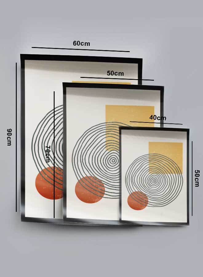 لوحة بوستر ديكور لوحة بدون فريم مع أربع قطع منفصلة من اللاصق ذو الوجهين تصميم رسم تجريدي غرفة النوم غرفة المعيشة وديكور المكتب - Image 4