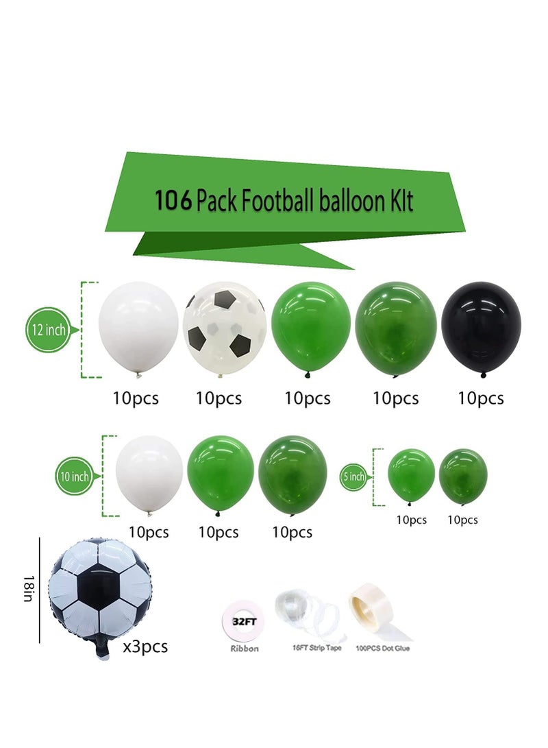 KASTWAVE Soccer Balloons Arch Garland Ki 106 Pcs Soccer Balloons for Soccer Party Decorations, Large Soccer Foil Balloons for Football Soccer Theme Kids Birthday Party World Cup Decorations - Image 2