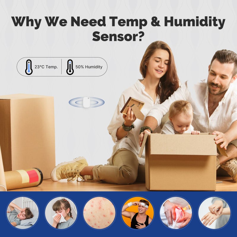 ZigBee Smart Temperature Humidity Sensor - White, App Remote Control, Subtle Change Detection for Smart Home Automation & Environment Monitoring - Image 4