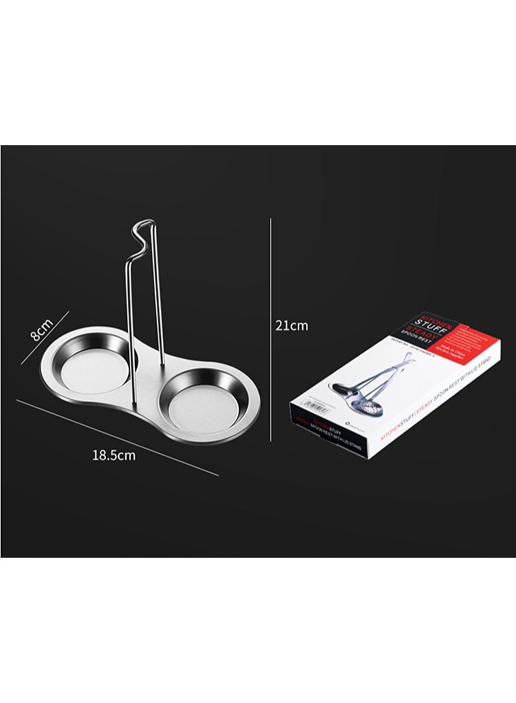 Stainless Steel Non-Perforated Table Drain Tray Kitchen Utensil Rack Pot Cover Spoon Holder Metal Support Spoon Rests Pot Clips - Image 4