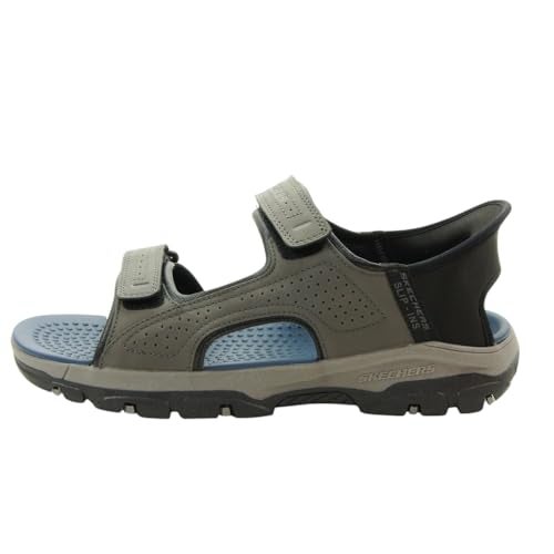 SKECHERS صندل سكيشرز للرجال Tresmen-Reece ذو حزامين مفتوح من الأمام، رمادي، 7 عريض - Image 2