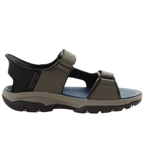 SKECHERS صندل سكيشرز للرجال Tresmen-Reece ذو حزامين مفتوح من الأمام، رمادي، 7 عريض - Image 5