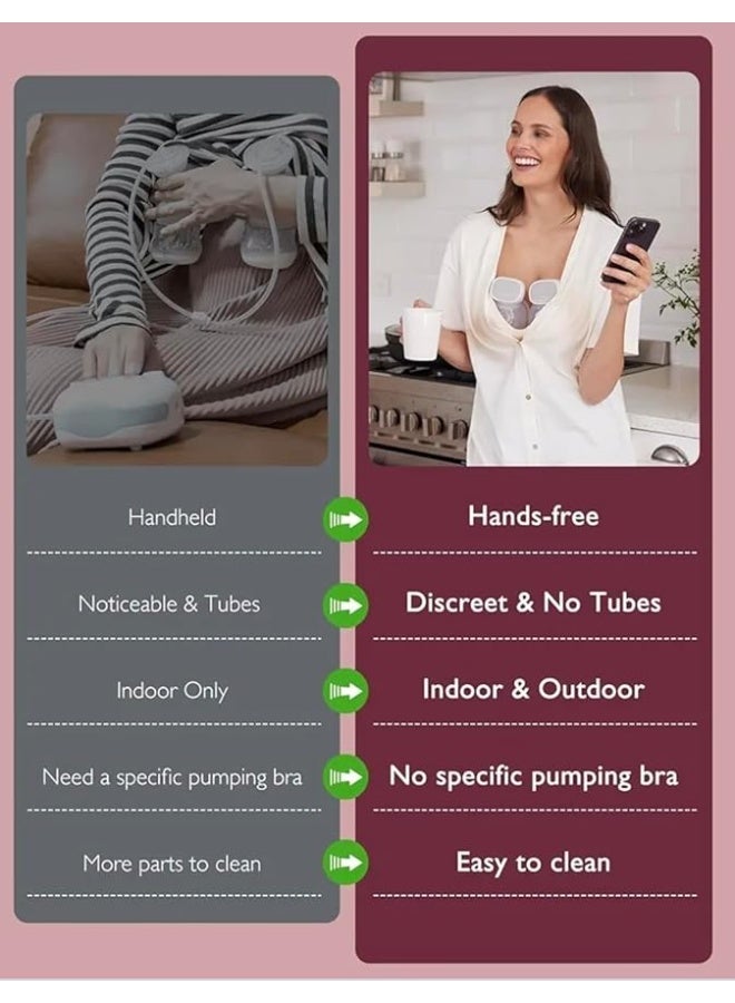 Momcozy S9 Pro Updated Wearable Breast Pump, Hands-Free, Longest Battery Life & LED Display, Portable Electric Breast Pump with 2 Modes & 9 Levels - 24mm (Grey, 2 Count) - Image 5
