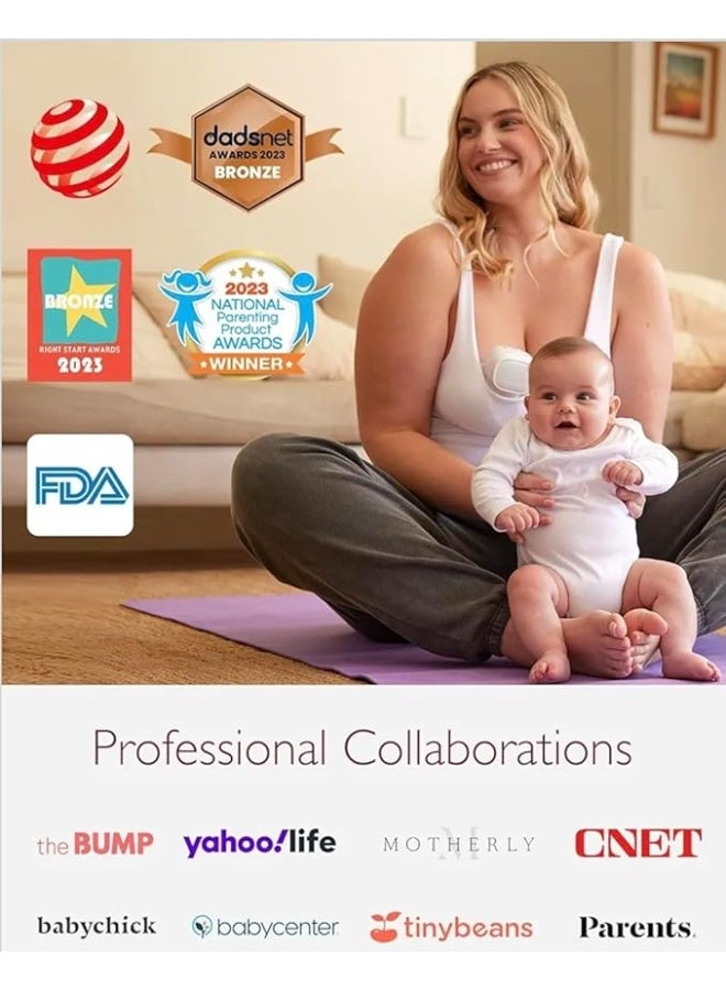 Momcozy S9 Pro Updated Wearable Breast Pump, Hands-Free, Longest Battery Life & LED Display, Portable Electric Breast Pump with 2 Modes & 9 Levels - 24mm (Grey, 2 Count) - Image 3