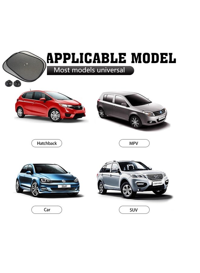 إيهوم مظلل نافذة السيارة (4 عبوات)، مظلل واقي من الشمس بعامل حماية إضافي UPF 50+ حماية من أشعة الشمس لنافذة السيارة، مظلل نافذة السيارة للطفل والرضيع، يحجب أكثر من 99% من الأشعة فوق البنفسجية الضارة، ملتصق قوي (44 × 36 سم) - Image 4