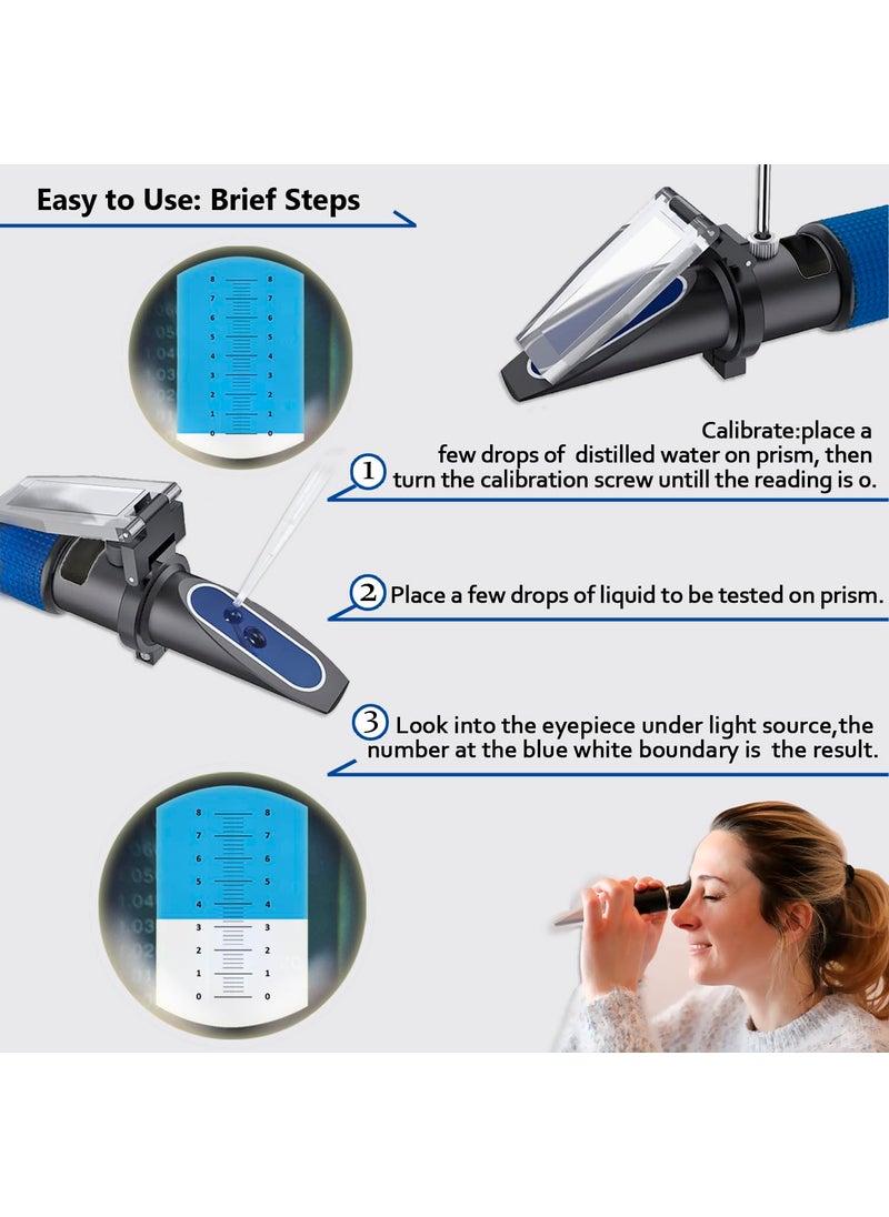 aichose Aichose 0-80% Brix Meter Refractometer for Measuring Sugar Content in Fruit, Honey, Maple Syrup and Other Sugary Drink, with Automatic Temperature Compensation Function  - Image 3