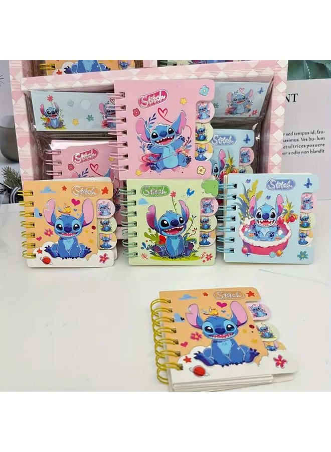 Disney Stitch Spiral Notebook 4pcs Cute Pocket Diary Set for Office Travel Recording - Image 1