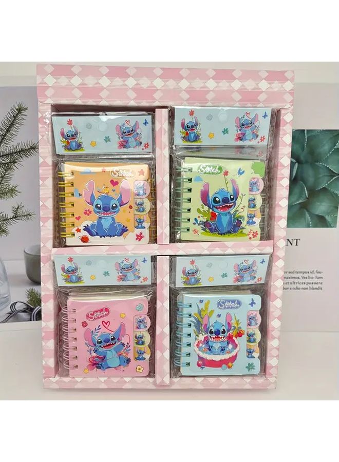 Disney Stitch Spiral Notebook 4pcs Cute Pocket Diary Set for Office Travel Recording - Image 3