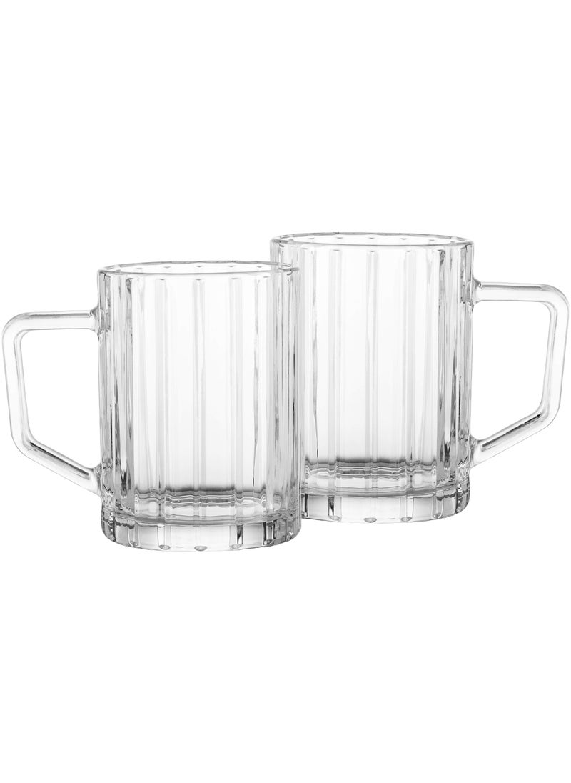 A set of 6 glass cups with engravings that add more beauty to the shape of the cup. Capacity: 400 ml. Height: 10 cm.