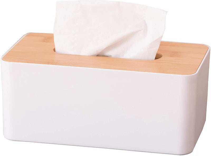 Mishrit Set of 1 Pcs Tissue Paper Holder Box for Home Office Desk Accessories ABS Plastic Wooden Material Made Tissue Papaer Storage Box for Man and Woman Use Multi Uses - Image 3