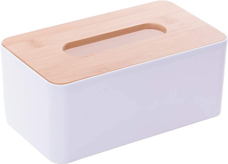 Mishrit Set of 1 Pcs Tissue Paper Holder Box for Home Office Desk Accessories ABS Plastic Wooden Material Made Tissue Papaer Storage Box for Man and Woman Use Multi Uses - Image 2