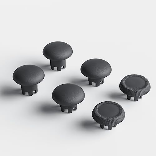KUSTOMAZING Performance Thumbstick Caps Replacement Kit for PS5 DualSense Edge Controller, Thumb Stick Grips Accessories for PlayStation 5 Pro Elite Controller (Standard Concave*2, Low Dome*2, High Dome*2, Black) - Image 1