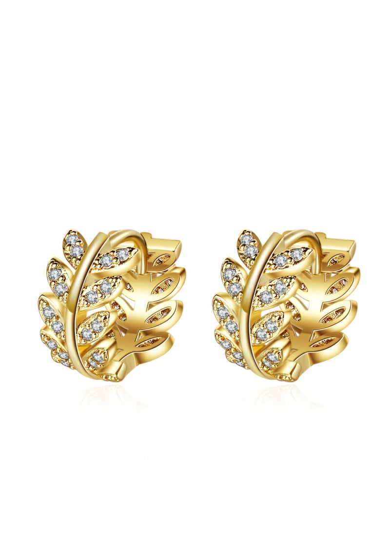 Lee Yon Willow Leaf Shaped Earrings, Gold  - Image 1