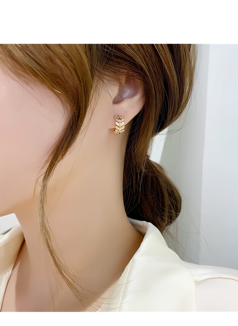 Lee Yon Willow Leaf Shaped Earrings, Gold  - Image 3