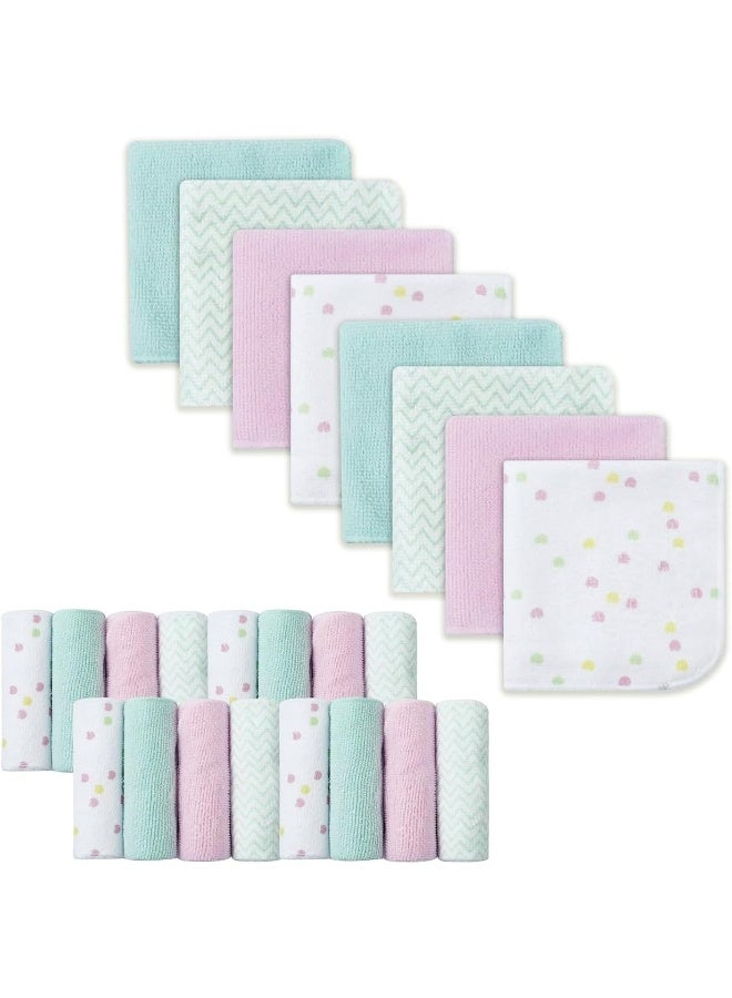 softan Baby Washcloths, 24Pack Baby Wash Cloths Extra Soft & Ultra Absorbent, Baby Towels and Washcloths Face Towel Unisex for Boys Girls Face & Body, Washclothes Gentle on Sensitive Skin, 9x9 Unicorn - Image 1