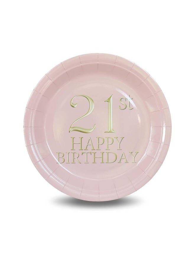 Pandecor Birthday Party Plates and Napkins Party Supplies,Disposable Birthday Party Decorations Set Serve up to 20 Guests (21st) - Image 3