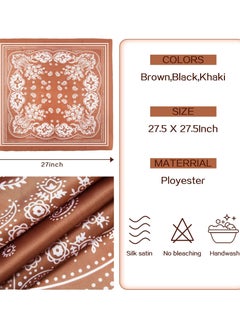 Captaintech 3 Pcs 27.5 In Satin Head Scarf Hair Scarf Silk Head Scarf Silk Bandana Silk Hair Wrap Neck Scarf for Women Girls  - Image 3
