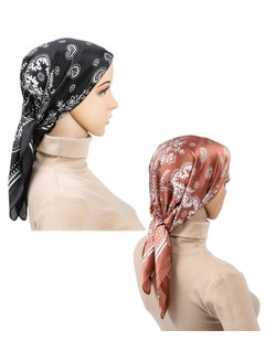 Captaintech 3 Pcs 27.5 In Satin Head Scarf Hair Scarf Silk Head Scarf Silk Bandana Silk Hair Wrap Neck Scarf for Women Girls  - Image 4