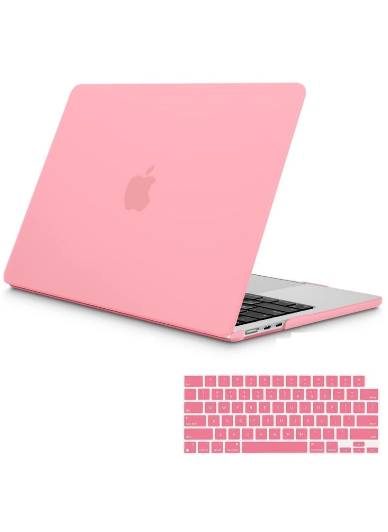 Generic - MacBook Air 13.6 inch Case 2022 Release A2681 M2 Chip with Liquid Retina Display Touch ID Plastic Hard Shell & Keyboard Cover Pink - Image 1