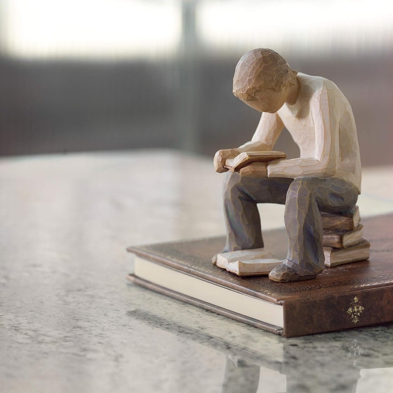 Willow Tree Quest Boy Reading Figurine by Susan Lordi - Hand-Painted Resin Sculpture - Image 5