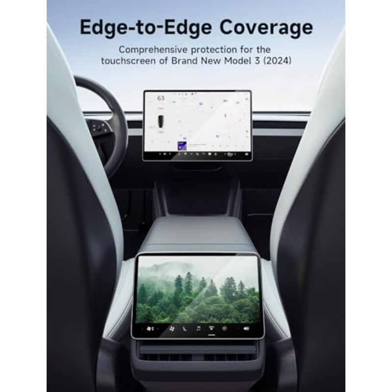 واقي شاشة لـ Tesla Model Y Juniper 2025 Model 3 Highland 2024-2026 [HD 9H مضاد للخدش] زجاج مقسى أمامي خلفي لملحقات Tesla Model Y Juniper/Model 3 Highland - Image 4