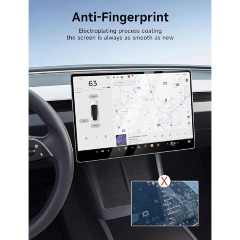واقي شاشة لـ Tesla Model Y Juniper 2025 Model 3 Highland 2024-2026 [HD 9H مضاد للخدش] زجاج مقسى أمامي خلفي لملحقات Tesla Model Y Juniper/Model 3 Highland - Image 3