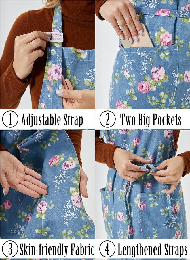 APRONNER 3 PCS Cooking kitchen Baking Aprons for Women with Pockets Vintage Cotton Linen 01 - Image 5