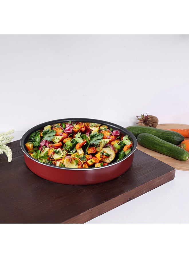 Royalford Non-Stick Round Tray Red/Black - Image 4