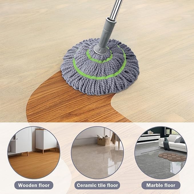 Finalize Microfiber Twist Mop for Floor Cleaning Squeeze Twist Stick Durable Dust Easy to Use Cleaner Effective Pocha for Cleaning Microfiber for Hardwood(Twist Mop Stick) - Image 4