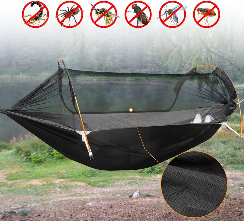 W WINTMING WintMing Hammock with Mosquito Net and Rain Fly Cover 3 in 1 Camping Hammock Tent 440lbs Load - Image 4