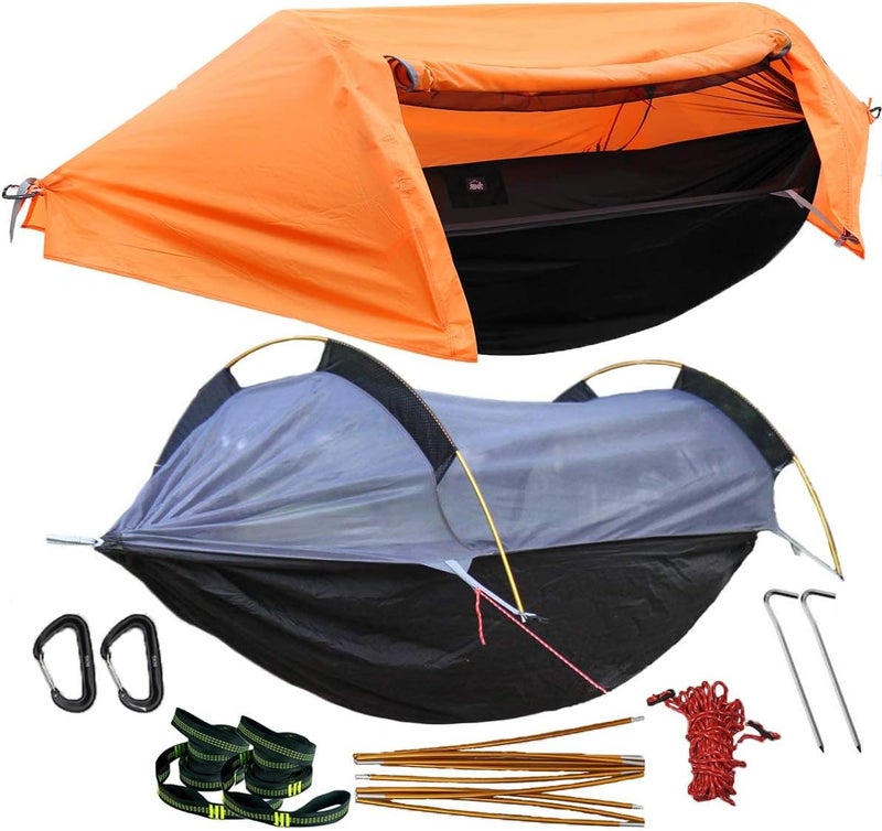 W WINTMING WintMing Hammock with Mosquito Net and Rain Fly Cover 3 in 1 Camping Hammock Tent 440lbs Load - Image 1