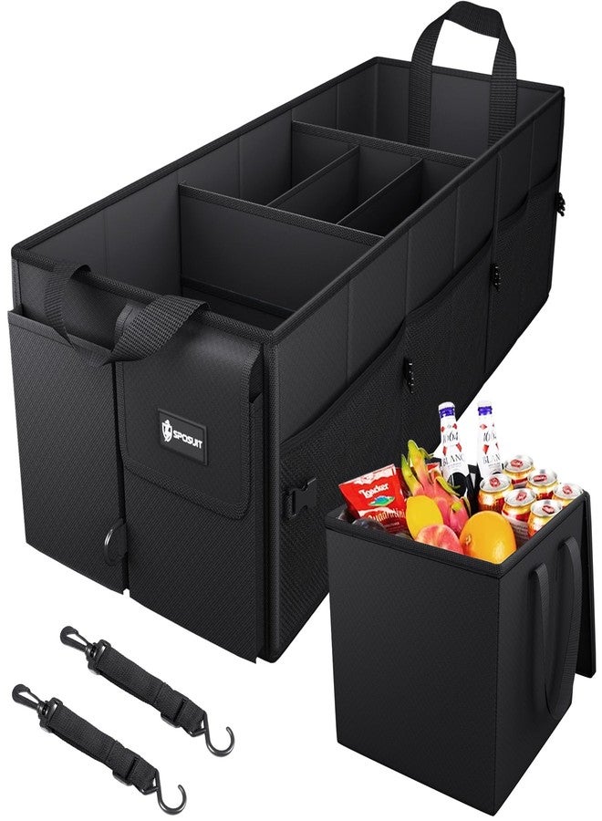 Sposuit Trunk Organizer with Insulated Leakproof Cooler Bag, Collapsible Car Storage Trunk Organizer with Removable Dividers & Adjustable Securing Straps, Large Trunk Organizer for Car SUV Van - Image 1