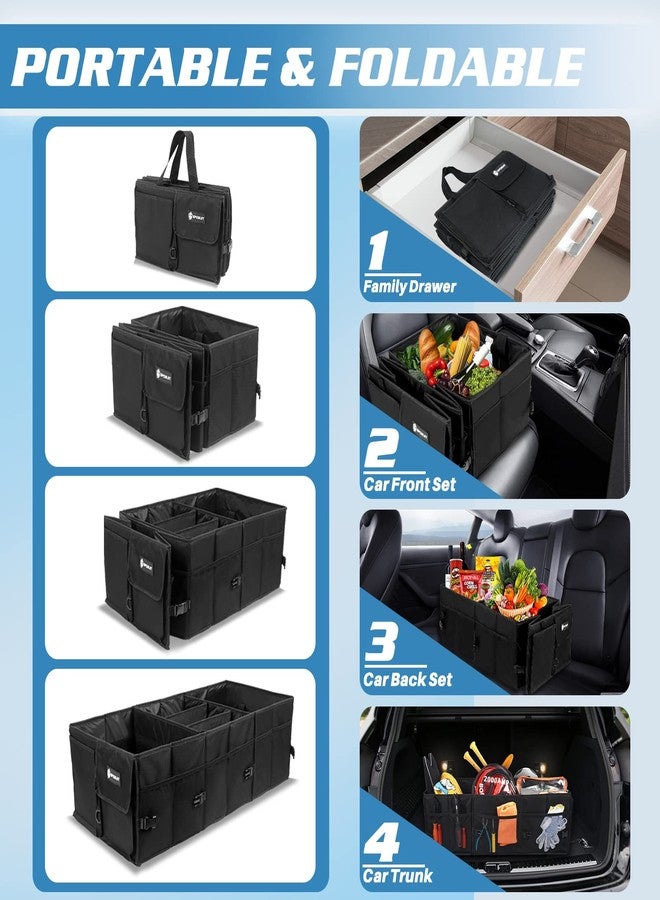 Sposuit Trunk Organizer with Insulated Leakproof Cooler Bag, Collapsible Car Storage Trunk Organizer with Removable Dividers & Adjustable Securing Straps, Large Trunk Organizer for Car SUV Van - Image 4