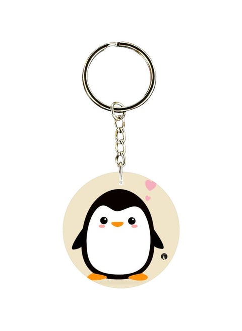 Penguin Printed Dual Sided Keychain