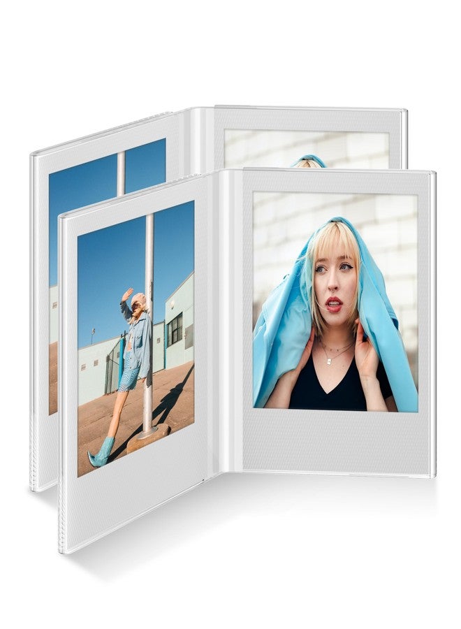 WINKINE Polariod Frame for i-Type/600/SX-70 Film, 4.2''x3.5'' Acrylic Photo Frame, Double Sided Polariod Frame for Photos, Holds 2 Films, Clear, 2 Pack - Image 1