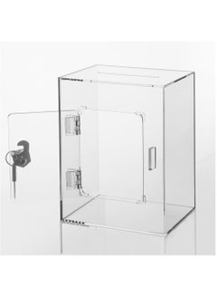 VITION Acrylic Piggy Bank with Key Lock for Adults & Kids to Safe Money Cash Coin Clear Transparent Square  - Image 3