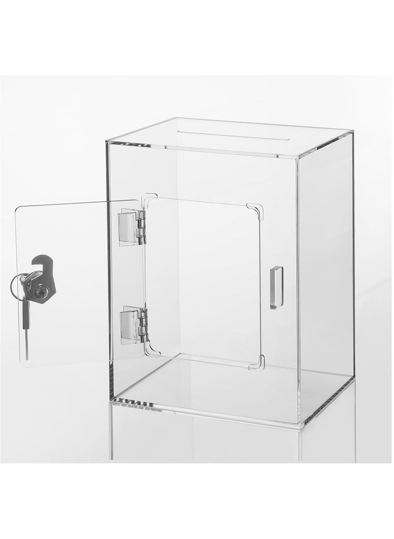 VITION Acrylic Piggy Bank with Key Lock for Adults & Kids to Safe Money Cash Coin Clear Transparent Square  - Image 3